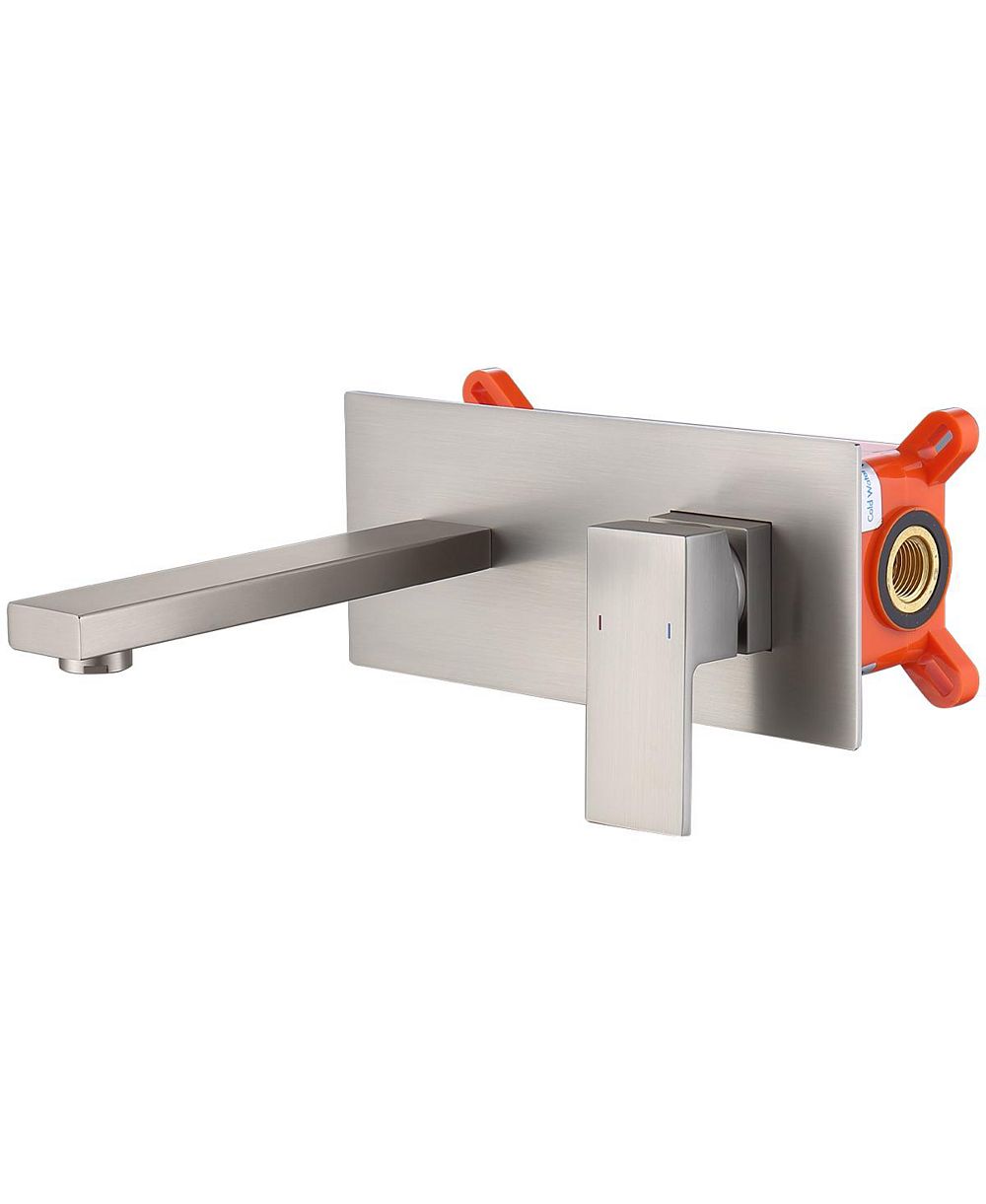 BUSDAYS настенный смеситель для раковины или ванны, однорычажный, цвет Brushed Nickel