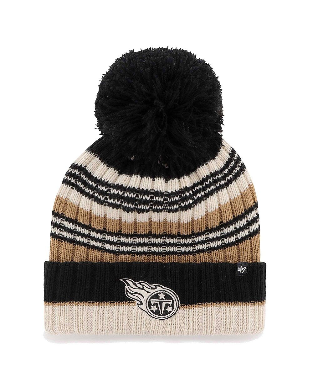 '47 Brand Women's Natural Tennessee Titans Barista Cuffed Knit Hat with Pom