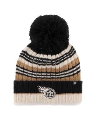 '47 Brand Women's Natural Tennessee Titans Barista Cuffed Knit Hat with Pom