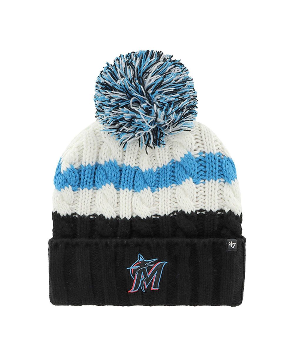 Вязаная шапка '47 Brand Women's White/Black Miami Marlins