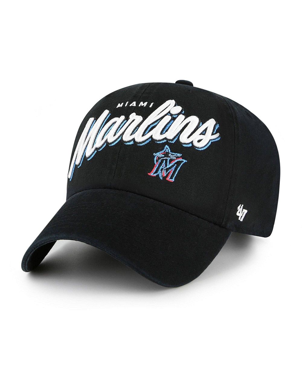 Женская регулируемая кепка '47 Brand Black Miami Marlins Ariana Clean Up