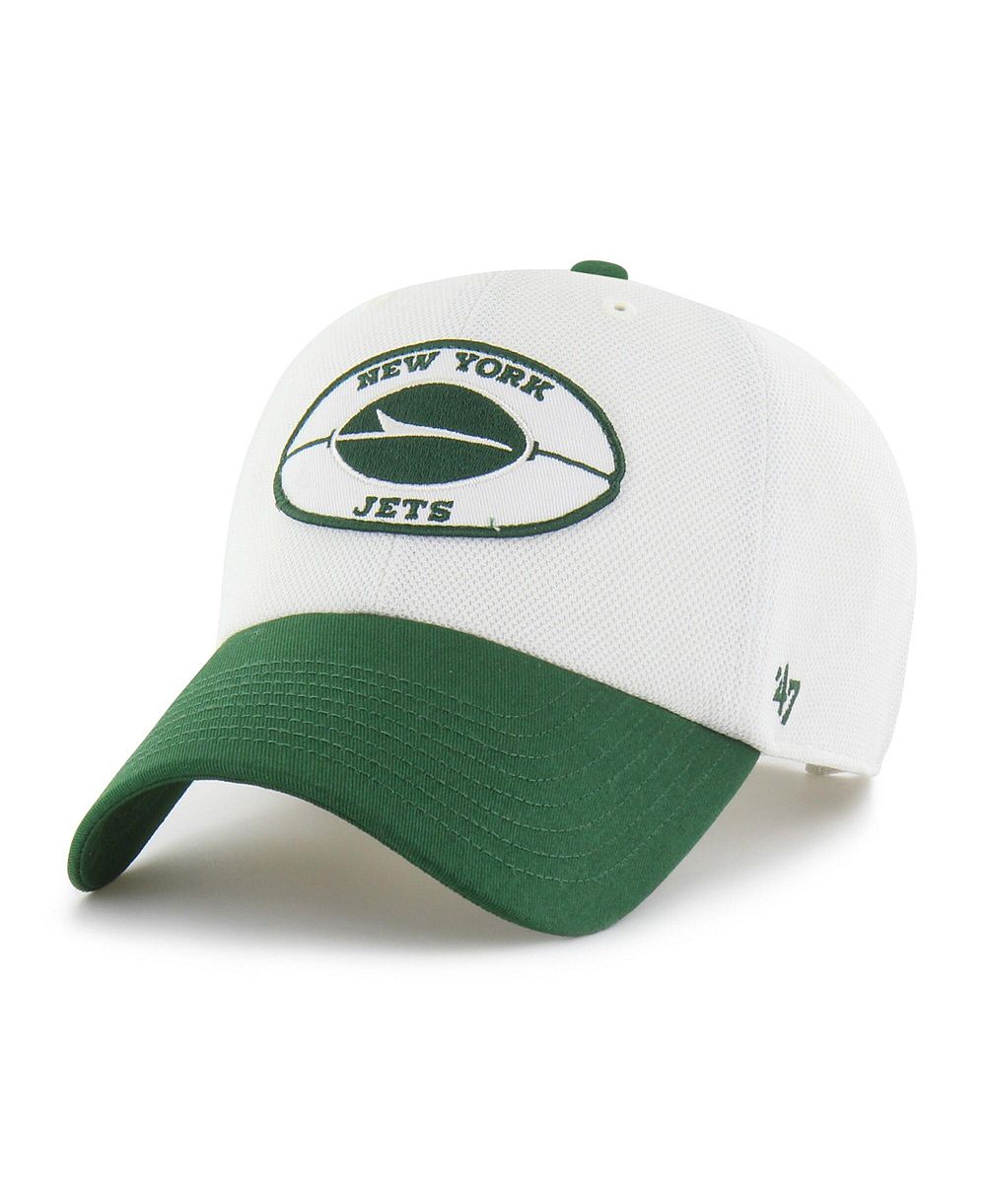 '47 Brand Men's Cream/Green New York Jets Pique Patch Clean Up Adjustable Hat