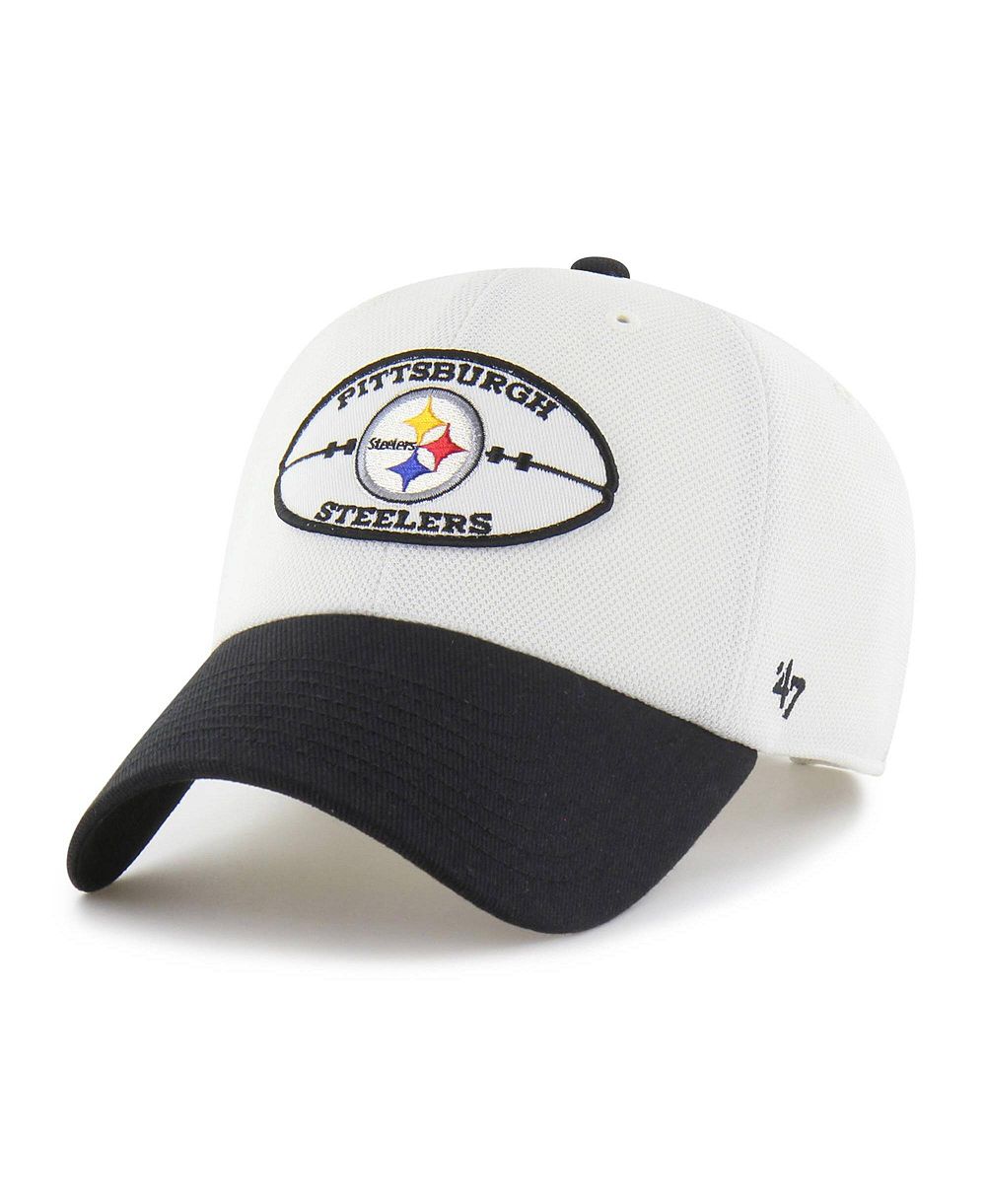 '47 Brand Мужская кепка Pique Patch Clean Up регулируемая Pittsburgh Steelers White/Black