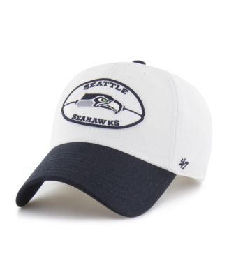 '47 Brand Men's Cream/Navy Seattle Seahawks Pique Patch Clean Up Adjustable Hat