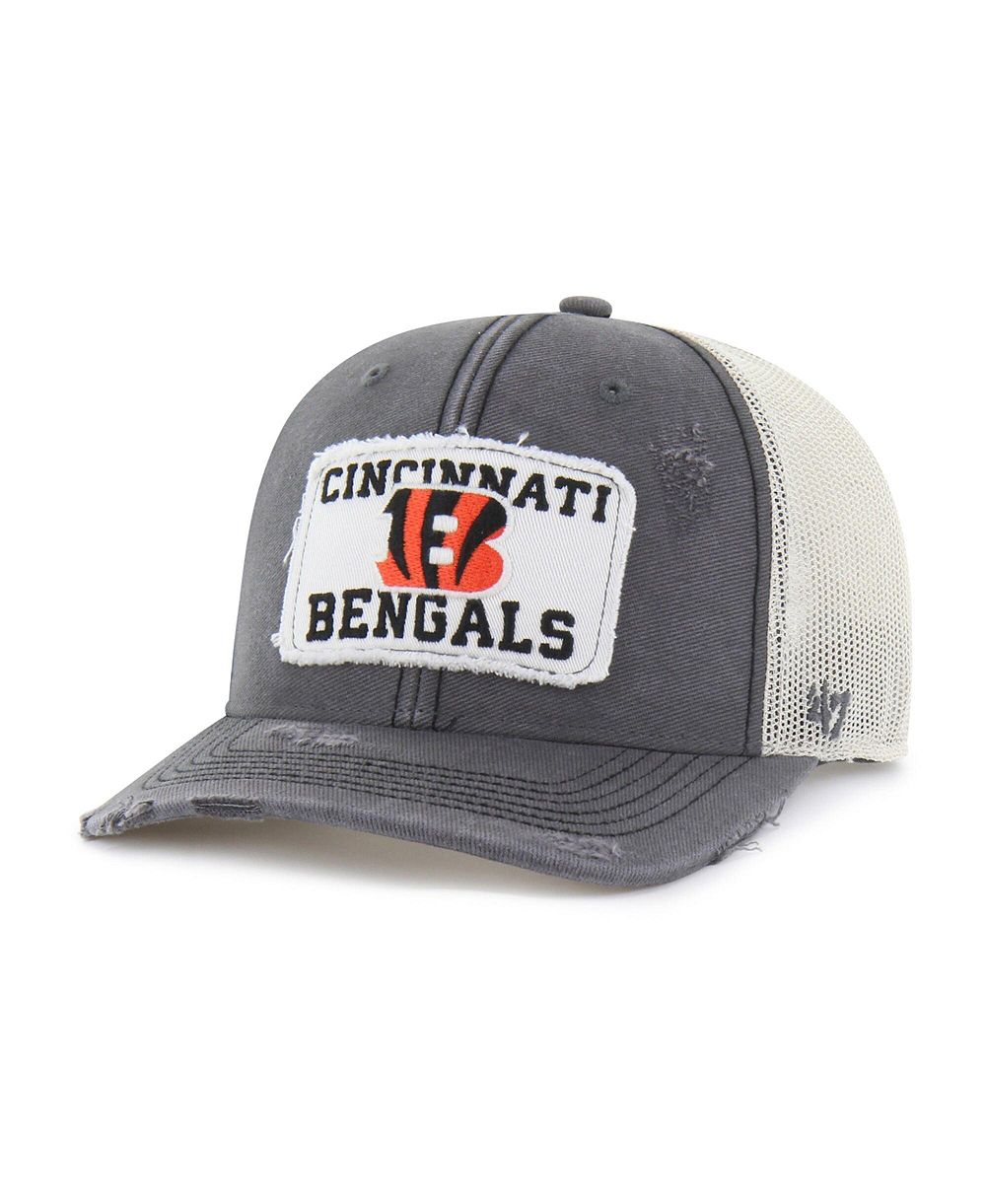 Мужская кепка '47 Brand Charcoal Cincinnati Bengals Egremont Well-Worn Adjustable Trucker