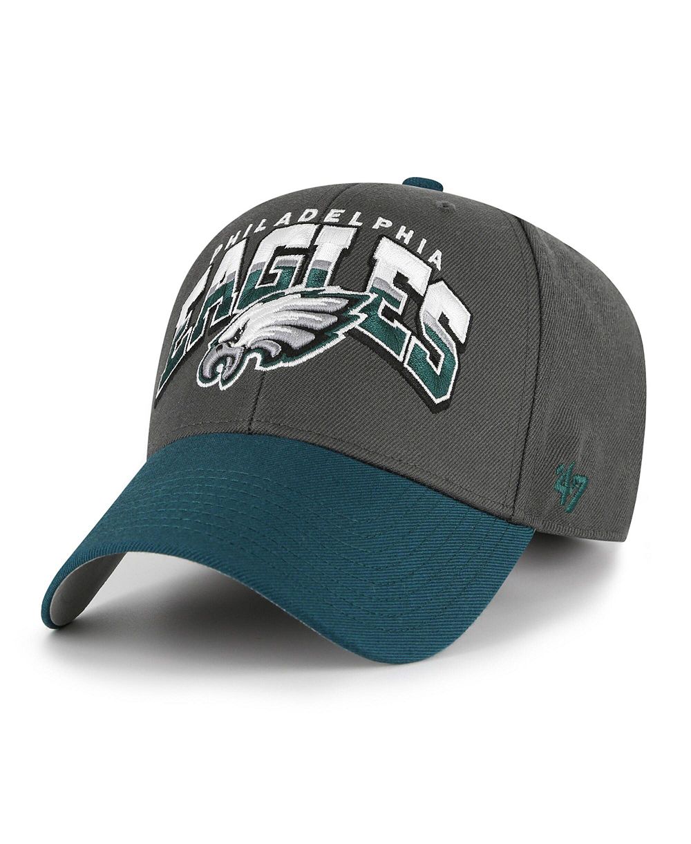 Мужская кепка '47 Brand Charcoal Philadelphia Eagles Split Block MVP Adjustable