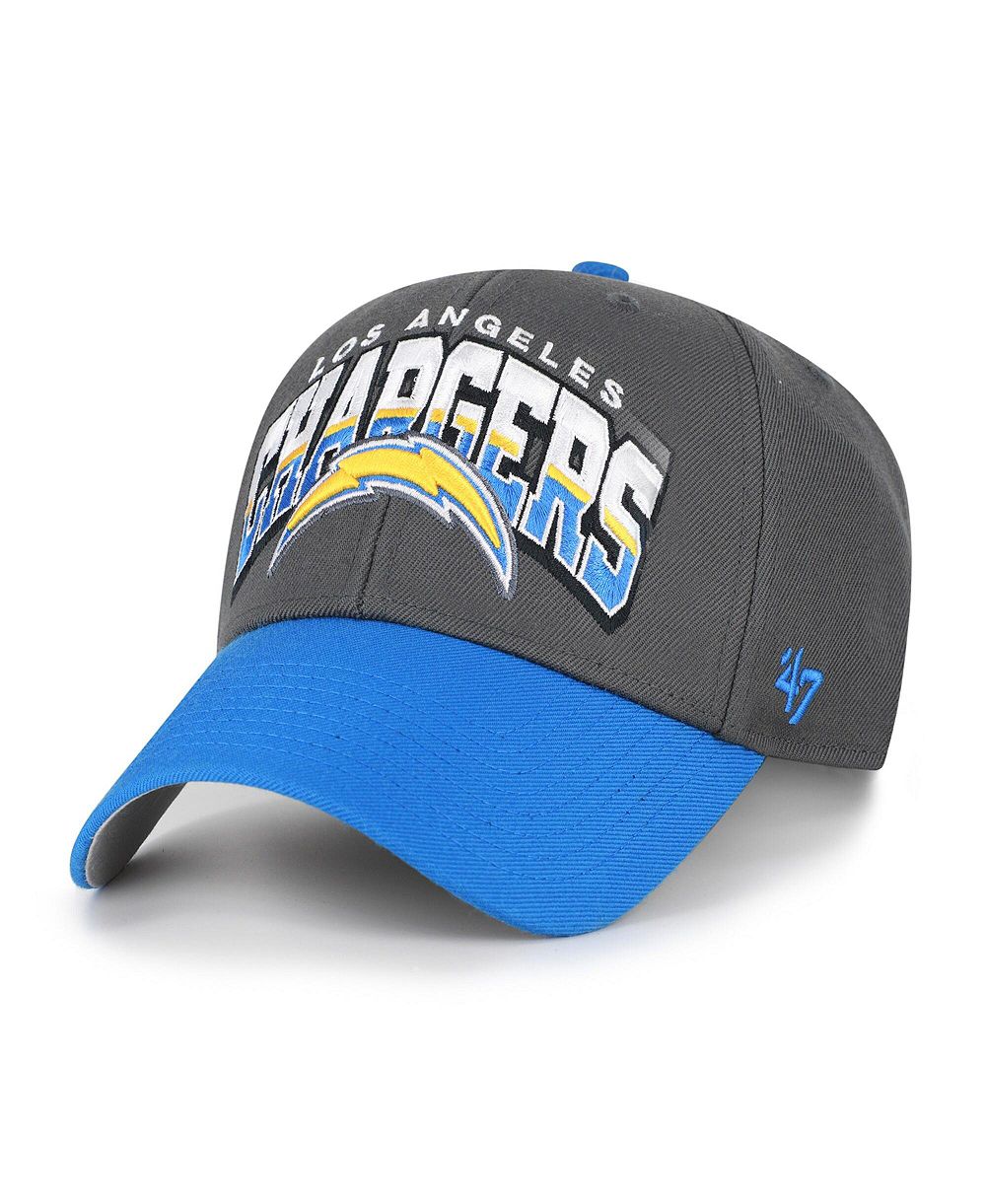'47 Brand Men's Charcoal Los Angeles Chargers Split Block MVP Adjustable Hat