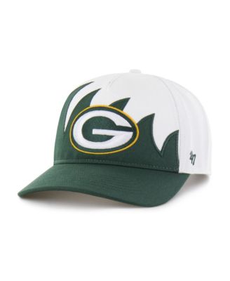 Мужская кепка '47 Brand White Green Bay Packers Jagged Hitch Adjustable