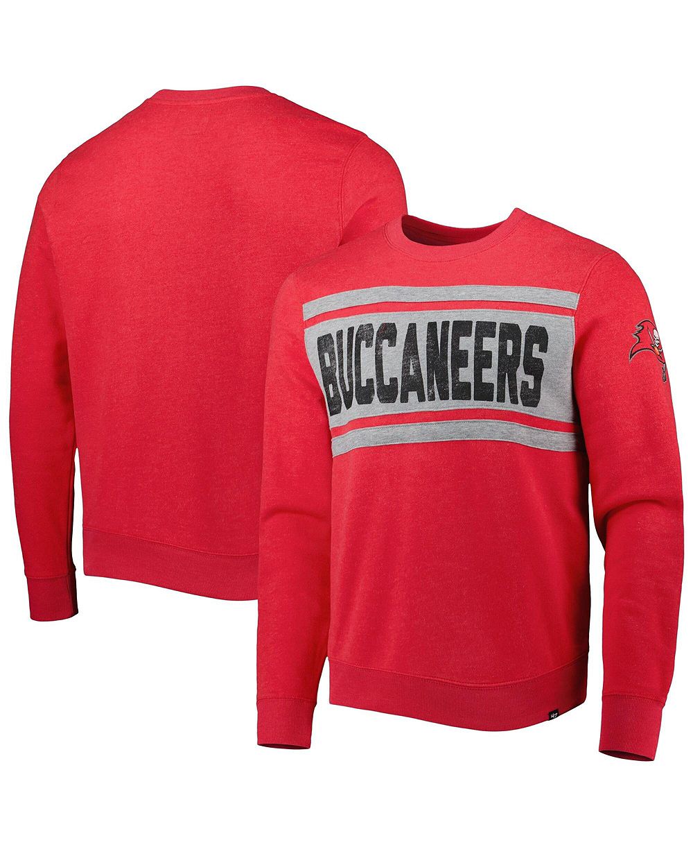 Мужской свитшот '47 Brand Heathered Red Tampa Bay Buccaneers Bypass Tribeca Pullover