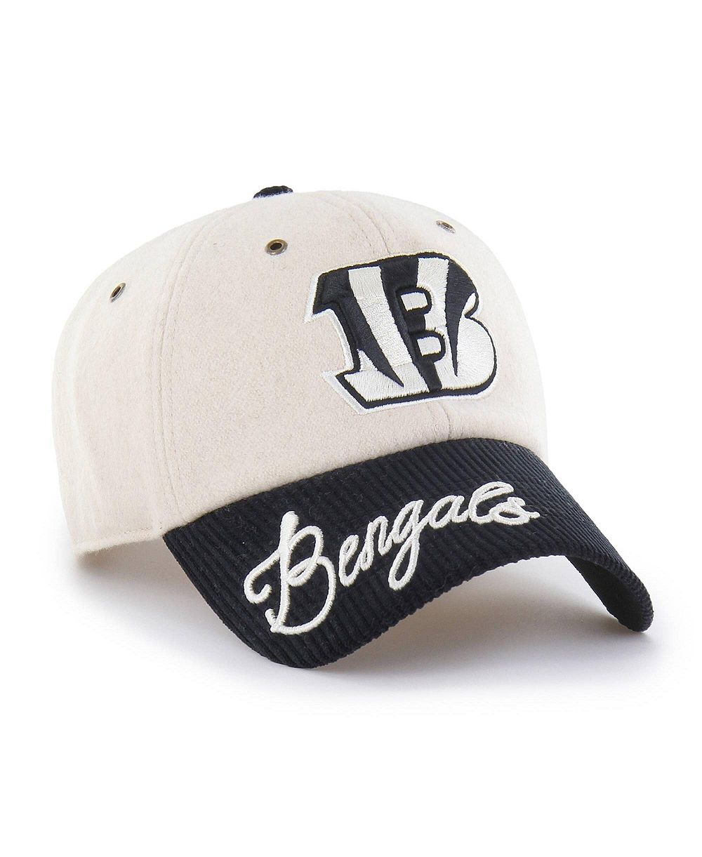Женская кепка '47 Brand Cincinnati Bengals Rope Script Clean Up регулируемая натуральный/черный