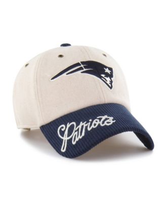 Женская кепка '47 Brand New England Patriots Rope Script Clean Up регулируемая натуральный/темно-синий