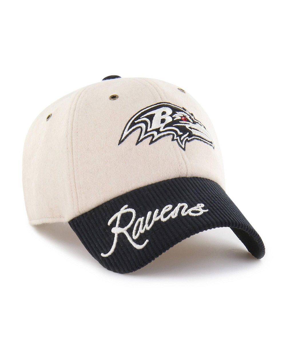 Женская кепка '47 Brand Natural/Black Baltimore Ravens Rope Script Clean Up Adjustable Hat
