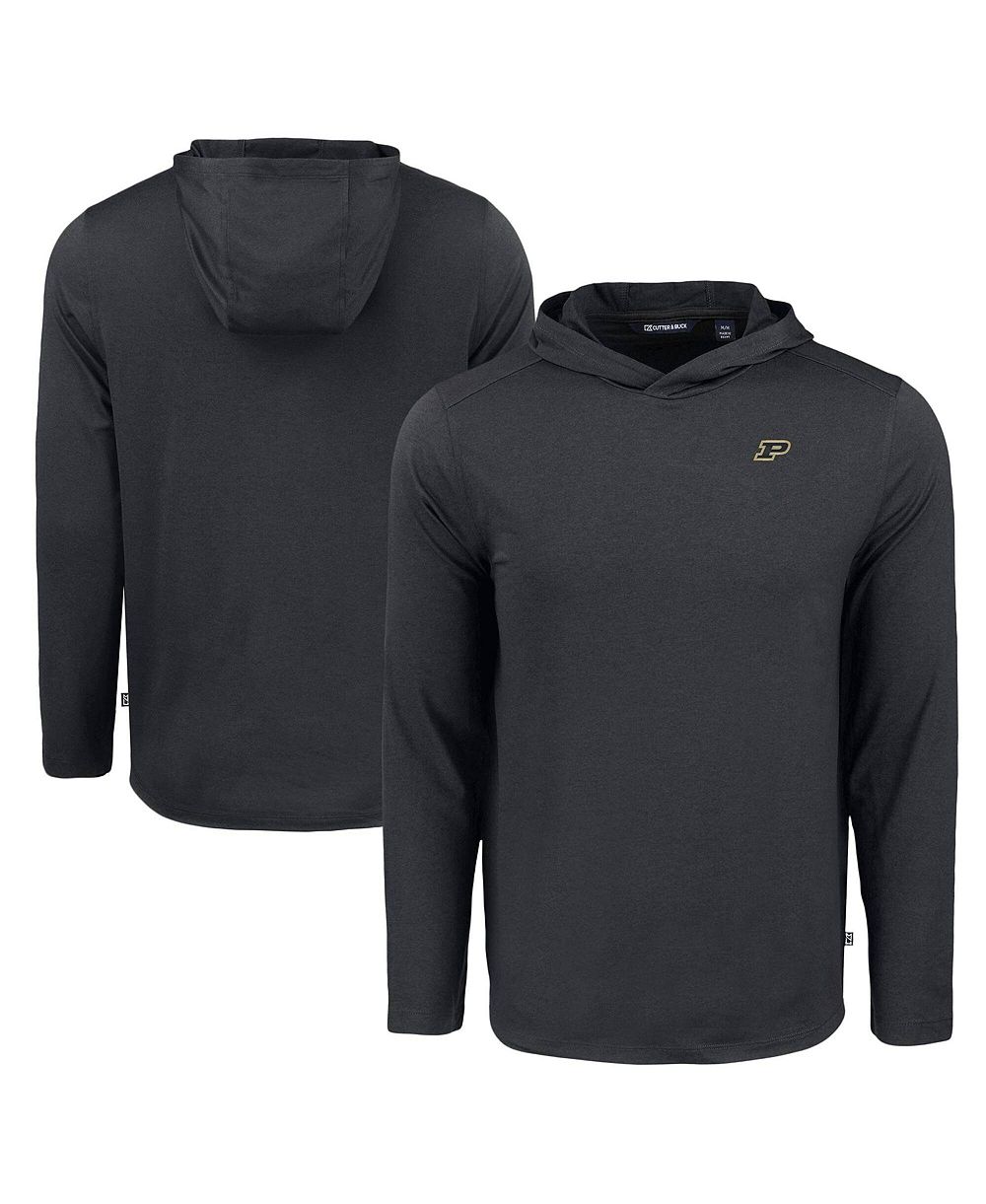 Cutter & Buck Men's Black Purdue Boilermakers Coastline Epic Comfort Eco Long Sleeve Hoodie T-Shirt