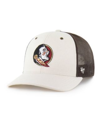 Carhartt x '47 Brand Men's Natural/Brown Florida State Seminoles Undyed Trucker Adjustable Hat