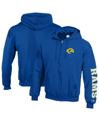 Champion Men's Royal Los Angeles Rams Power blend Fleece Full-Zip Hoodie