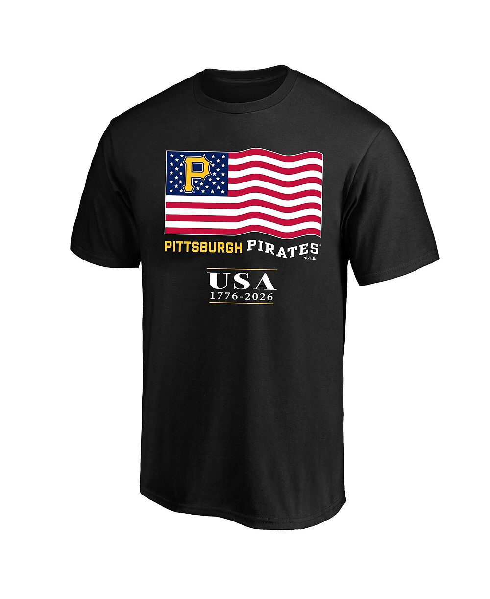 Мужская футболка Fanatics Black Pittsburgh Pirates USA 1776-2026 Big & Tall