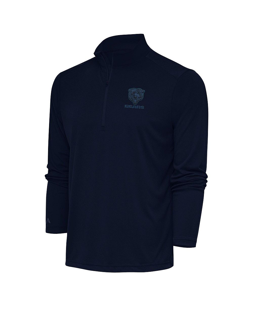 Antigua Men's Navy Chicago Bears Tonal Logo Tribute Quarter-Zip Pullover