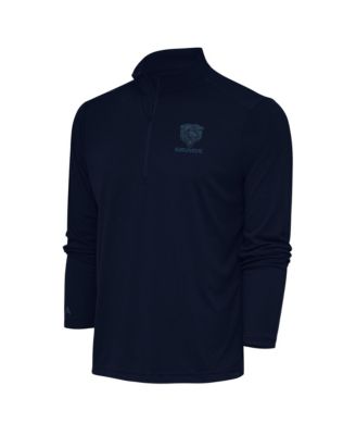 Antigua Men's Navy Chicago Bears Tonal Logo Tribute Quarter-Zip Pullover