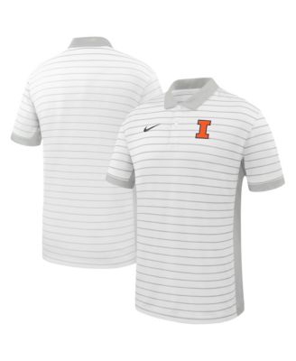 Мужская футболка Nike White Illinois Fighting Illini Victory Stripe Dri-FIT Polo Shirt