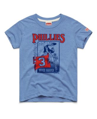 Детская футболка Homage Bryce Harper Light Blue Philadelphia Phillies Player Graphic Tri-Blend