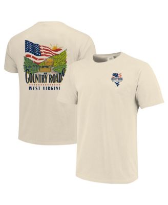 Image One Men's Image One Cream West Virginia Mountaineers Country Roads Americana Comfort Colors T-Shirt
