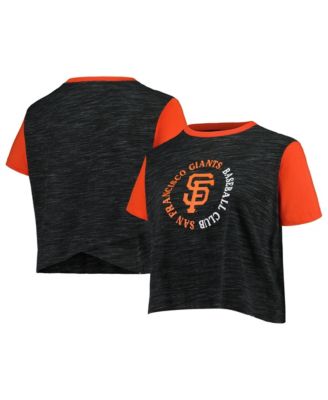 New Era Women's Plus Size San Francisco Giants Cropped Crewneck Crossover-Back T-Shirt