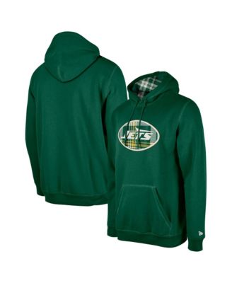 New Era Men's Green New York Jets 3rd Down Plaid Pullover Hoodie
