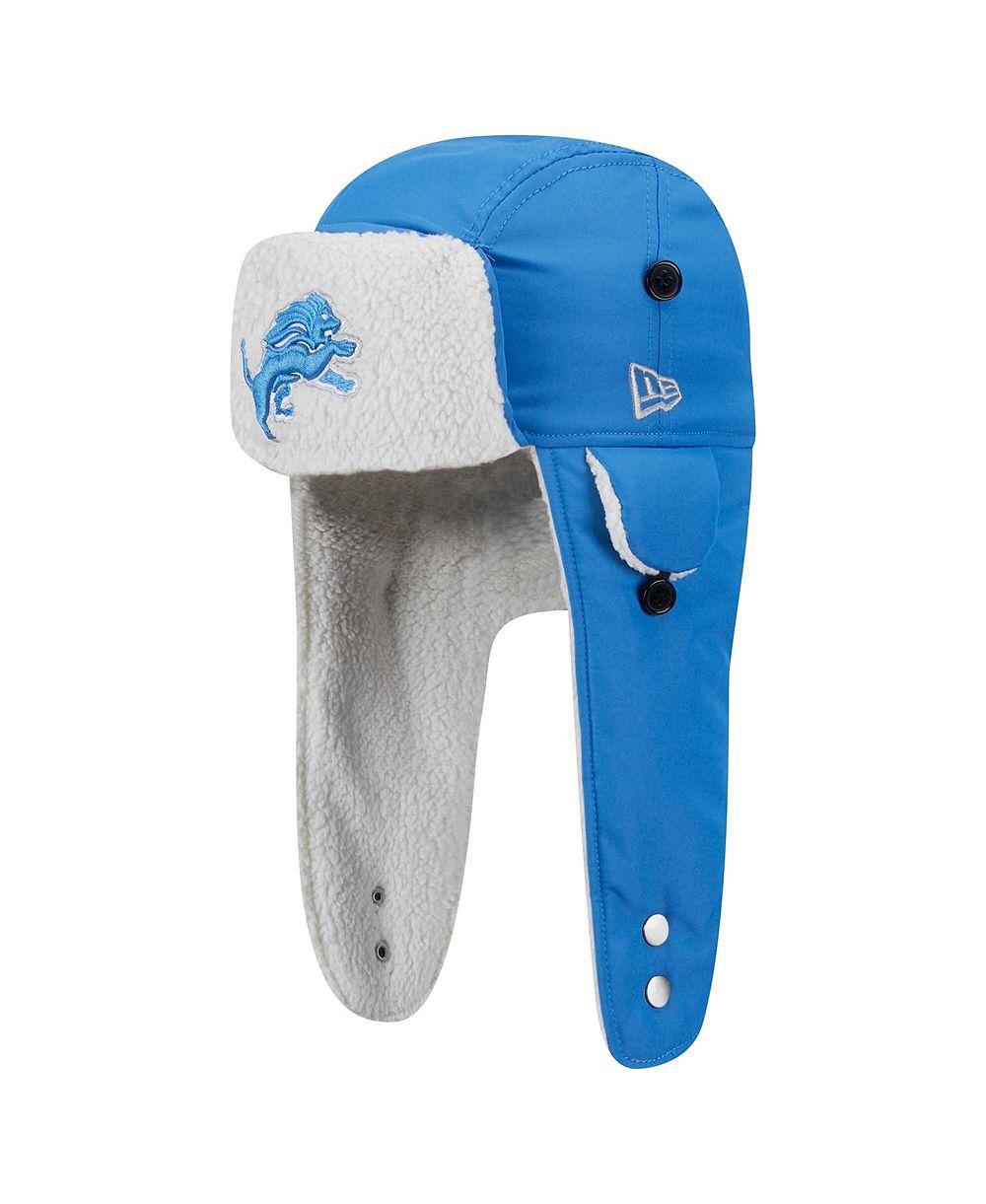 Мужская шапка New Era Blue Detroit Lions Sherpa Trapper