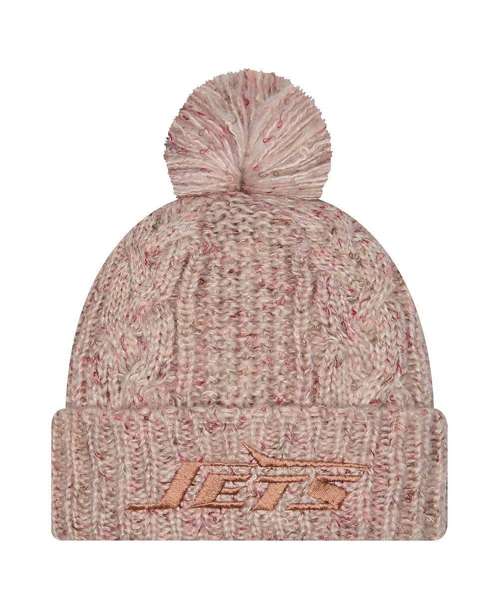 New Era Женская вязаная шапка с помпоном Trendy Tone Cuffed Knit, цвет Stone