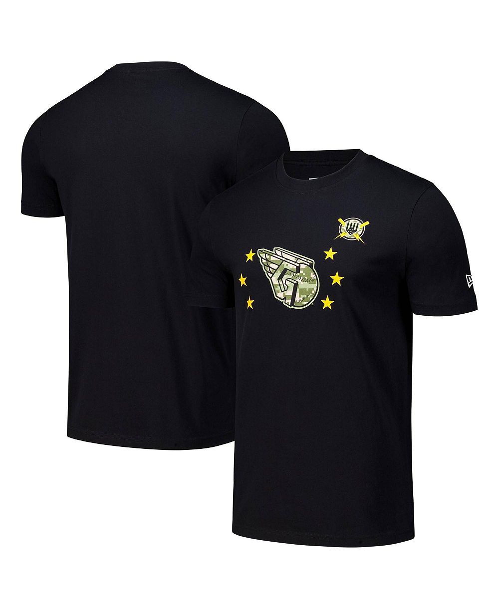 Мужская футболка New Era Black Cleveland Guardians 2024 Armed Forces Day