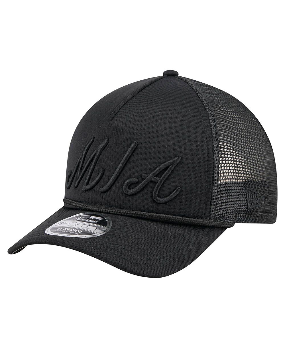 Мужская кепка New Era Black Miami Marlins City Initial 9FORTY A-Frame M-Crown Adjustable Trucker