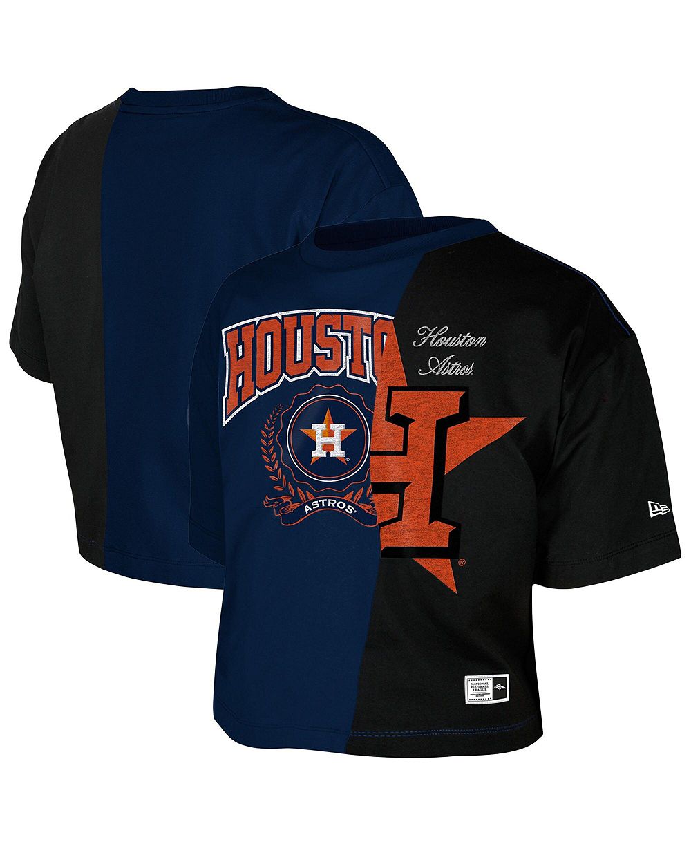 Футболка New Era Women's Houston Astros Color Block Boxy Cropped