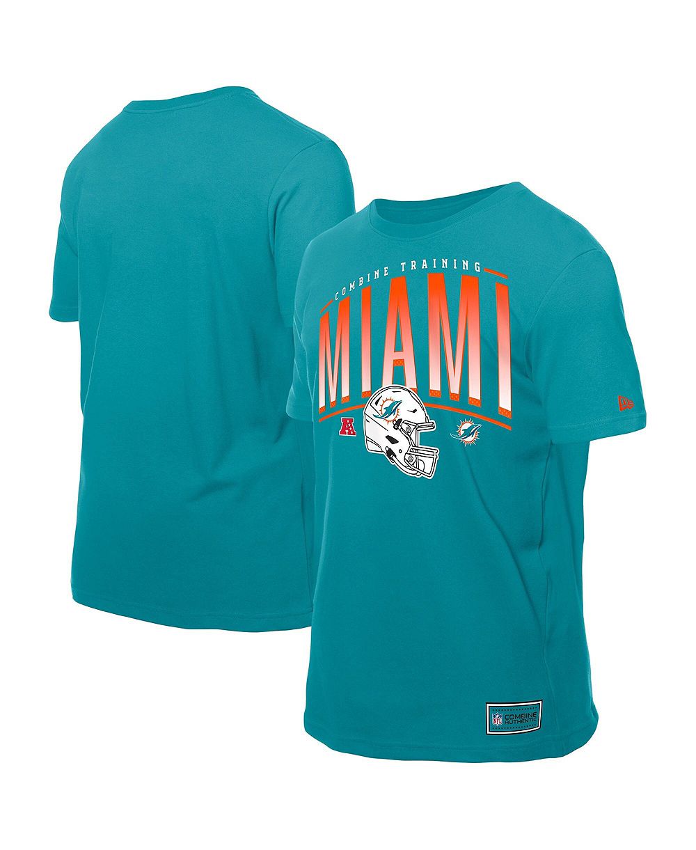 New Era Мужская футболка New Era Miami Dolphins Combine Authentic Training Throwback Aqua