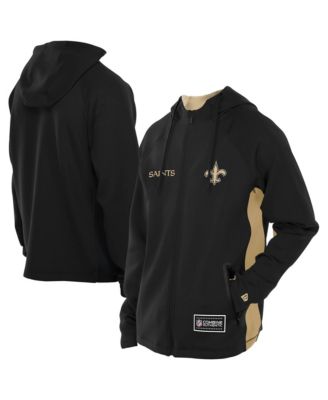 Худи New Era Men's Black New Orleans Saints Combine Authentic Raglan Scuba Full-Zip