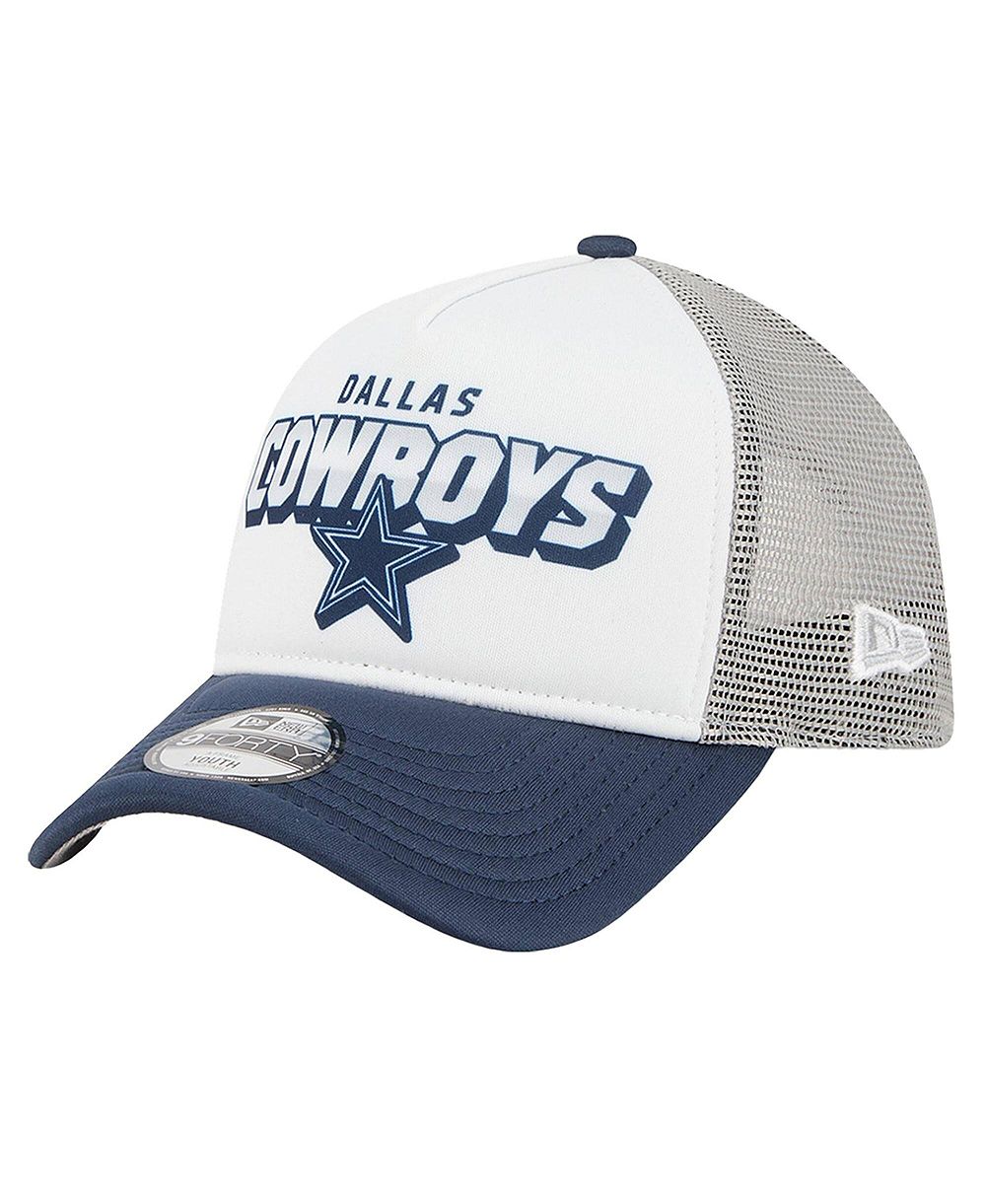 Детская кепка New Era White/Navy Dallas Cowboys Streak A-Frame 9FORTY регулируемая