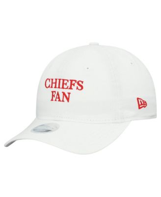 Женская кепка New Era White Kansas City Chiefs Team Fan 9TWENTY Adjustable Hat