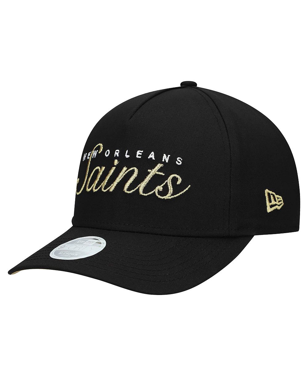 Женская кепка New Era Black New Orleans Saints Metallic 9FORTY M-Crown A-Frame Adjustable