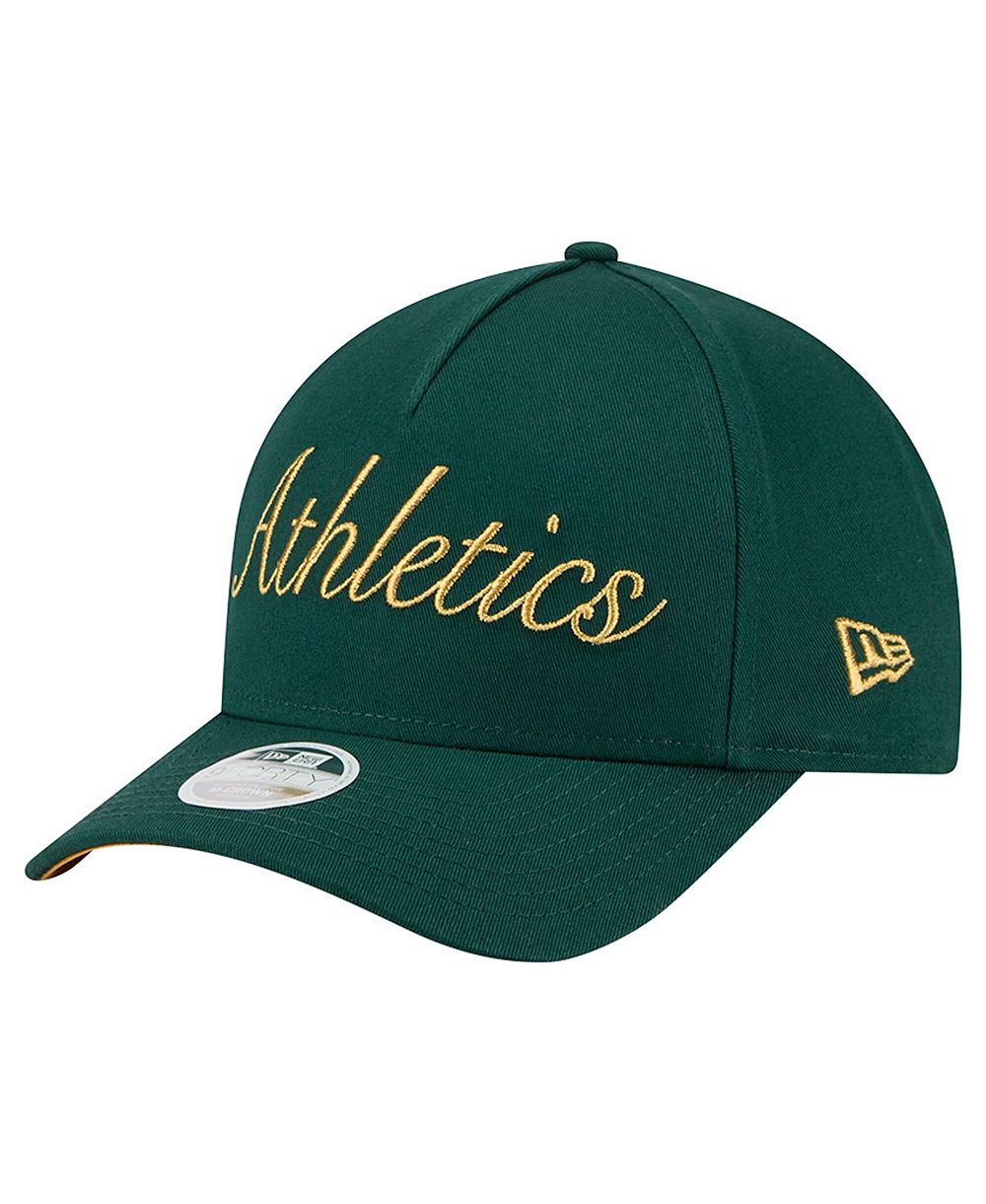 Женская кепка New Era Green Athletics Metallic A-Frame 9FORTY Adjustable Hat