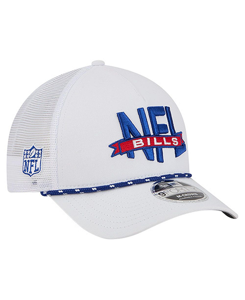 New Era Men's White Buffalo Bills NFL 9FORTY A-Frame M-Crown Adjustable Trucker Hat