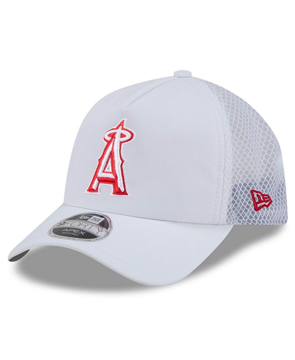 Мужская кепка New Era Los Angeles Angels 2026 Batting Practice Apex 9FORTY Adjustable Trucker, White