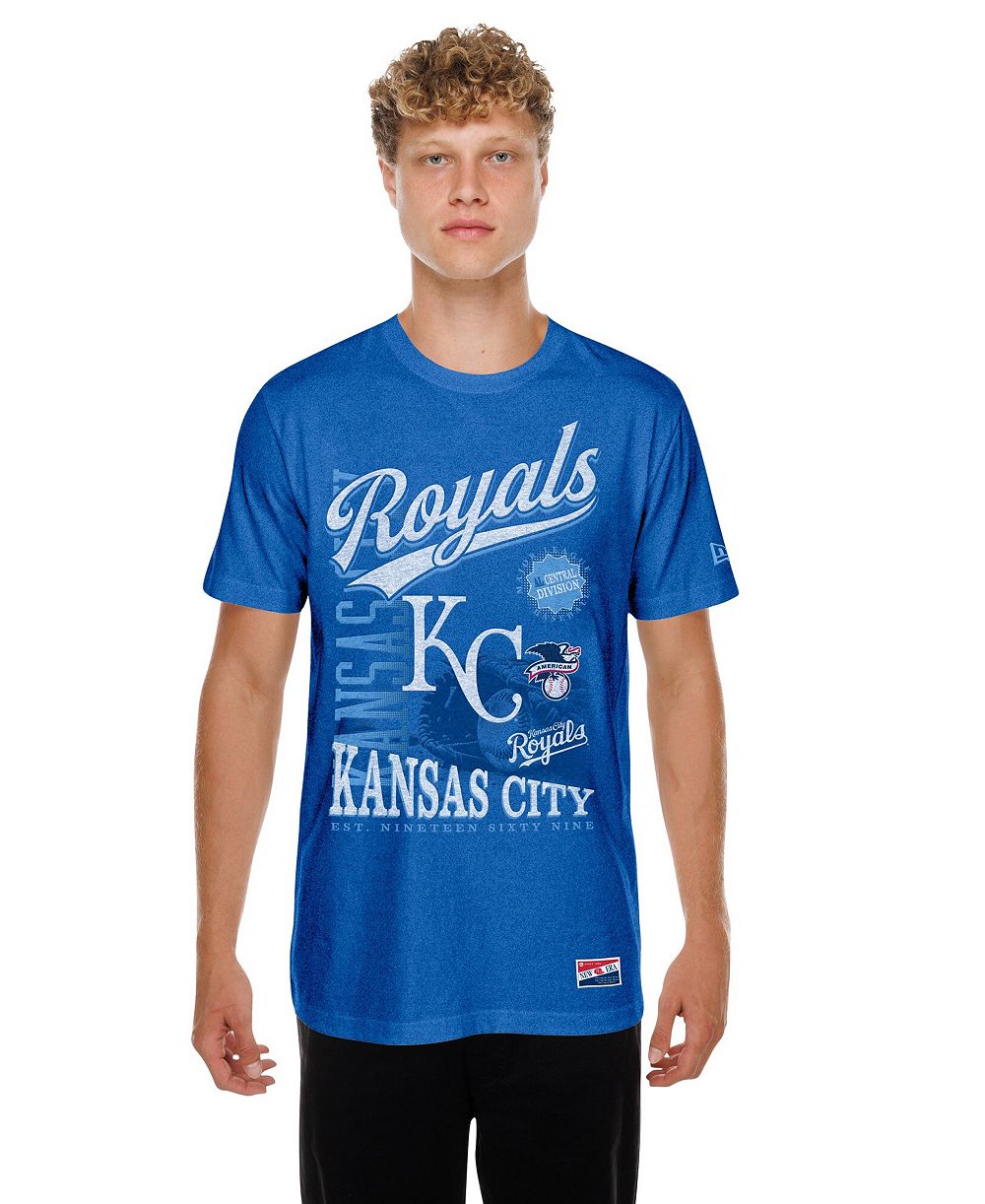 Мужская оверсайз футболка New Era с винтажным принтом Kansas City Royals, синий royal