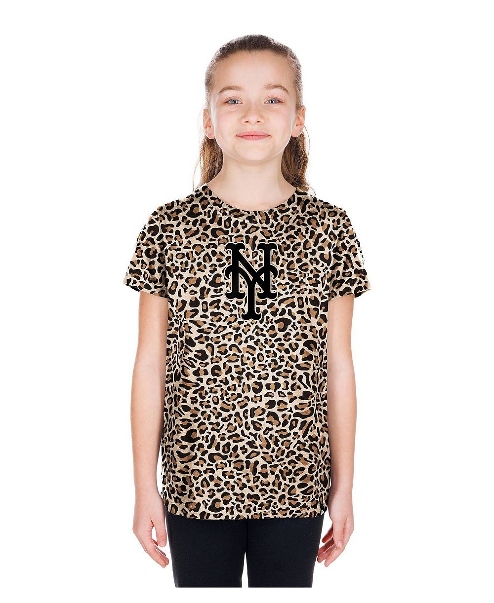 Детская футболка New Era Brown New York Mets Leopard