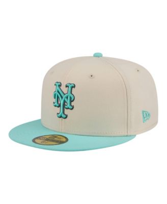 New Era Men's Light Beige/Turquoise New York Mets Two-Tone Color Pack 59FIFTY Fitted Hat