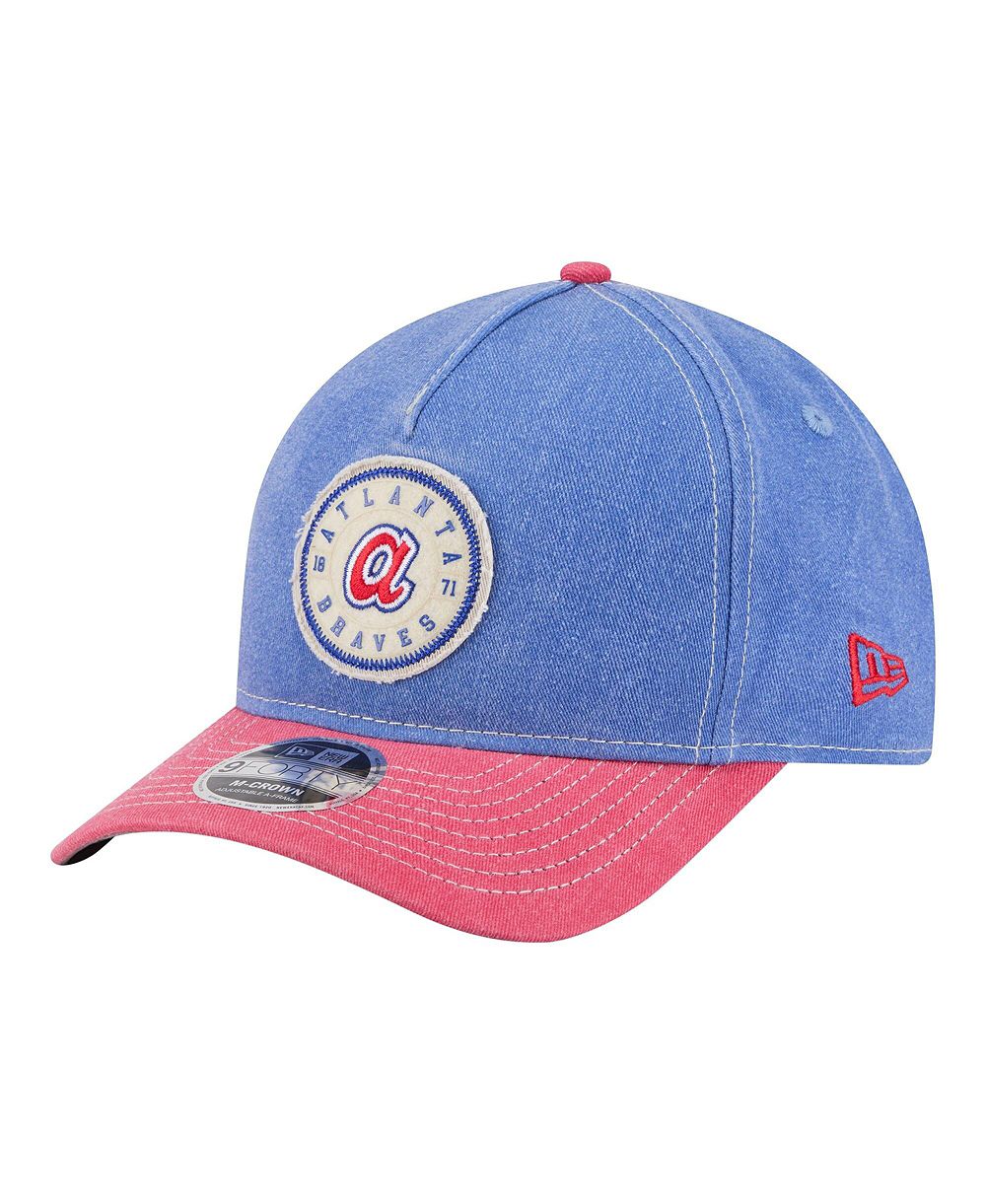 Мужская бейсболка New Era Royal/Red Atlanta Braves Felt M-Crown 9FORTY Adjustable