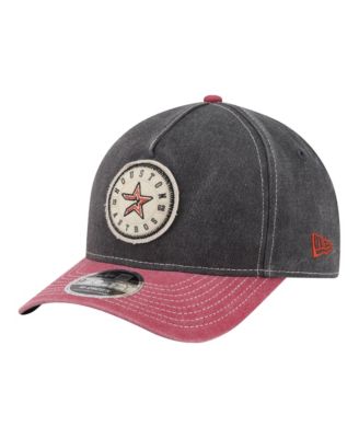 New Era Men's Black/Red Houston Astros Felt M-Crown 9FORTY Adjustable Hat