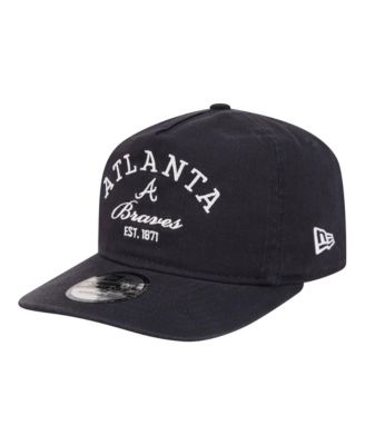 Мужская кепка New Era Navy Atlanta Braves Stacked 19TWENTY Adjustable Hat