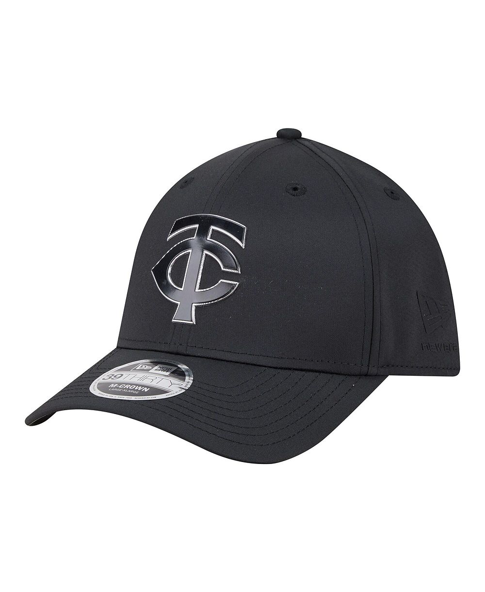 Кепка New Era Men's Black Minnesota Twins Metallic 39THIRTY M-Crown Flex