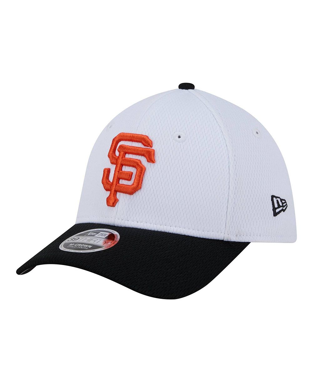 New Era Кепка New Era Big Boys and Girls White/Black San Francisco Giants Baseball 39THIRTY M-Crown Flex Hat