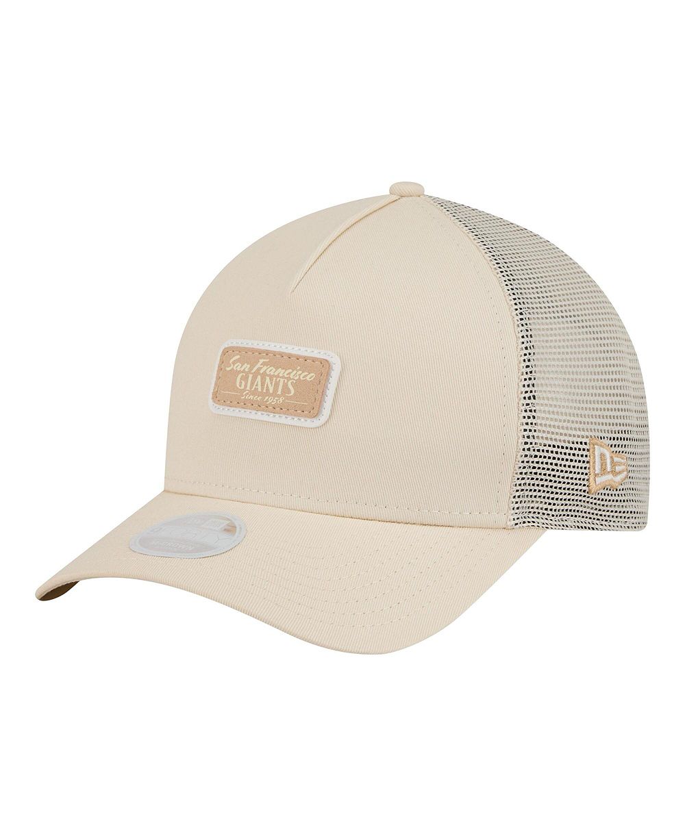 Женская кепка New Era Light Beige San Francisco Giants Tonal Patch 9FORTY M-Crown A-Frame Trucker Adjustable