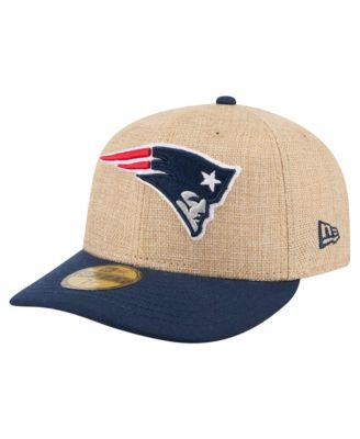 New Era Men's Natural/Navy New England Patriots Pre-Curved Twine 59FIFTY Fitted Hat